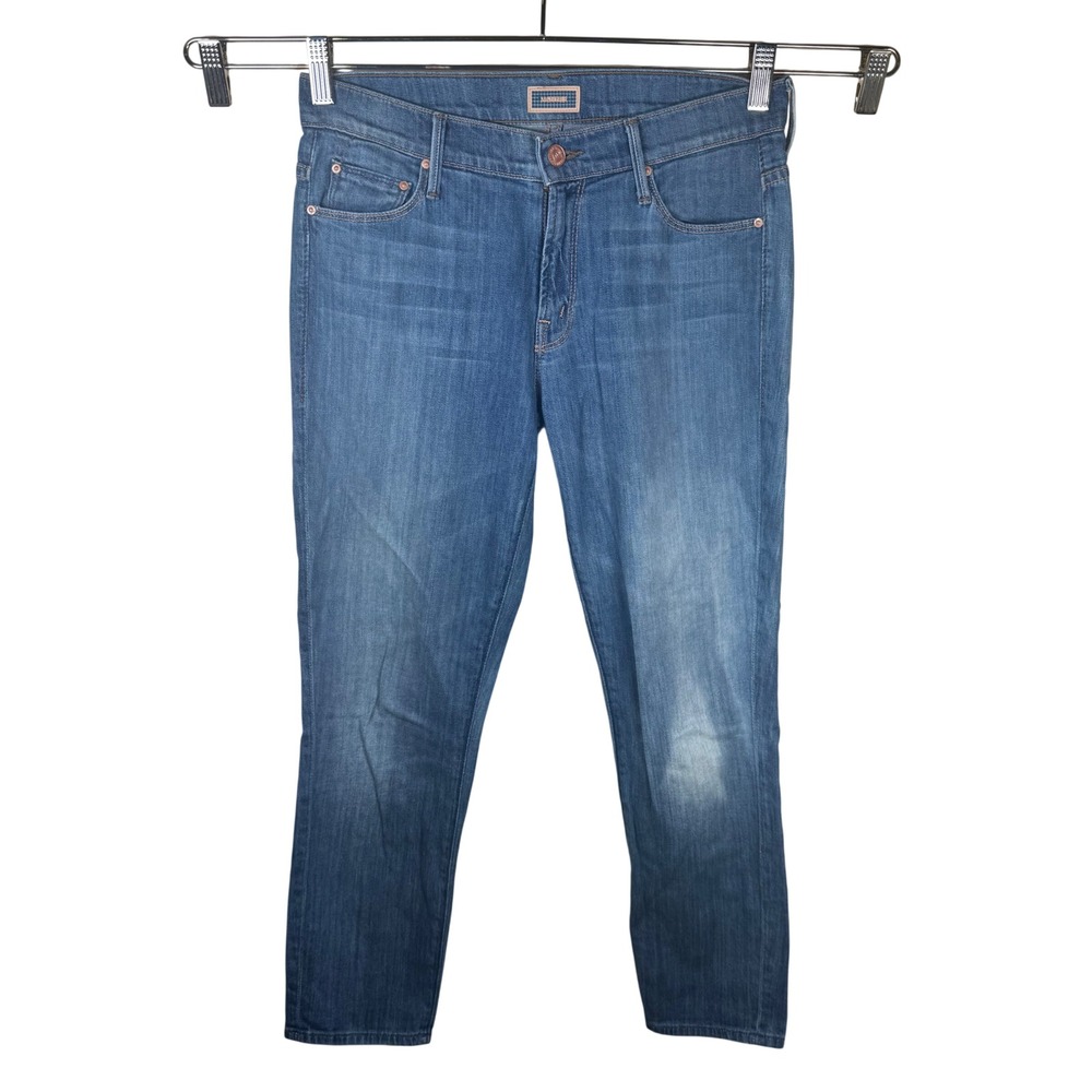 Mother Skinny Not Skinny‎ Jeans Womens 26 Blue Tea For Two Medium Wash Grunge